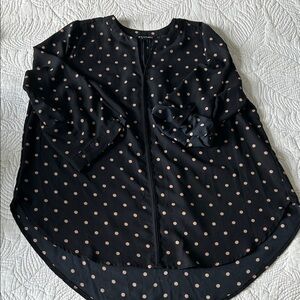41 Hawthorn Black and Gold Polka Dot Blouse